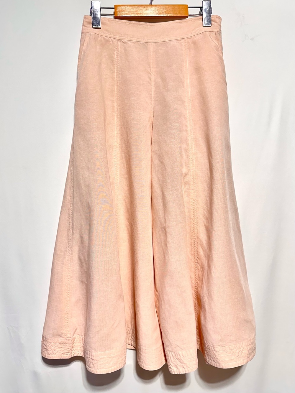 CLUB MONACO Blush Pink Linen Wide Leg Cropped Pants